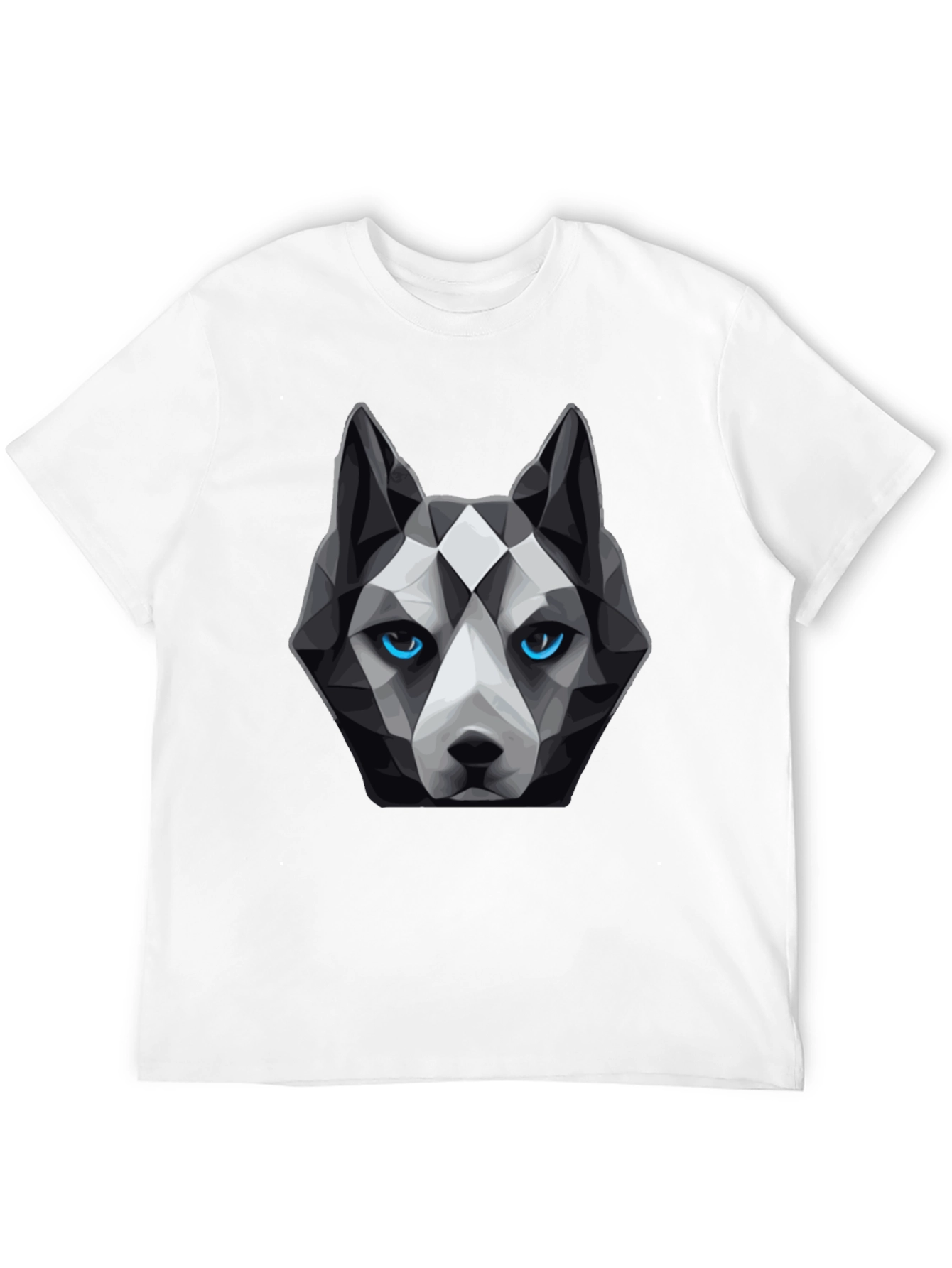 Geometric Husky Graphic Tee - Unique Dog Lover Design