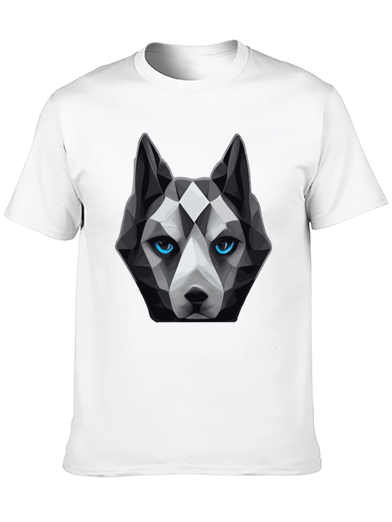 Geometric Husky Graphic Tee - Unique Dog Lover Design