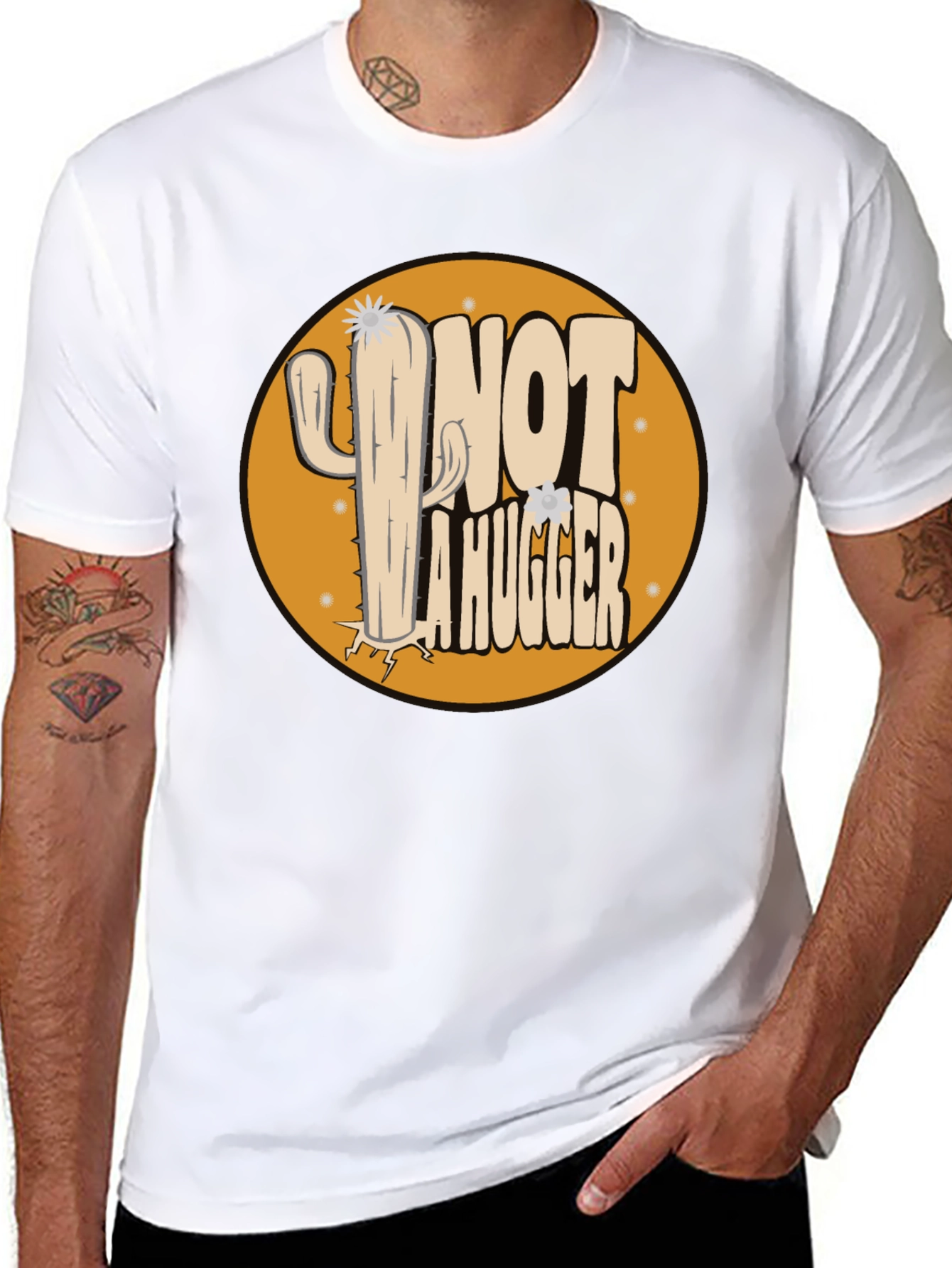 Not A Hugger Cactus Graphic Tee
