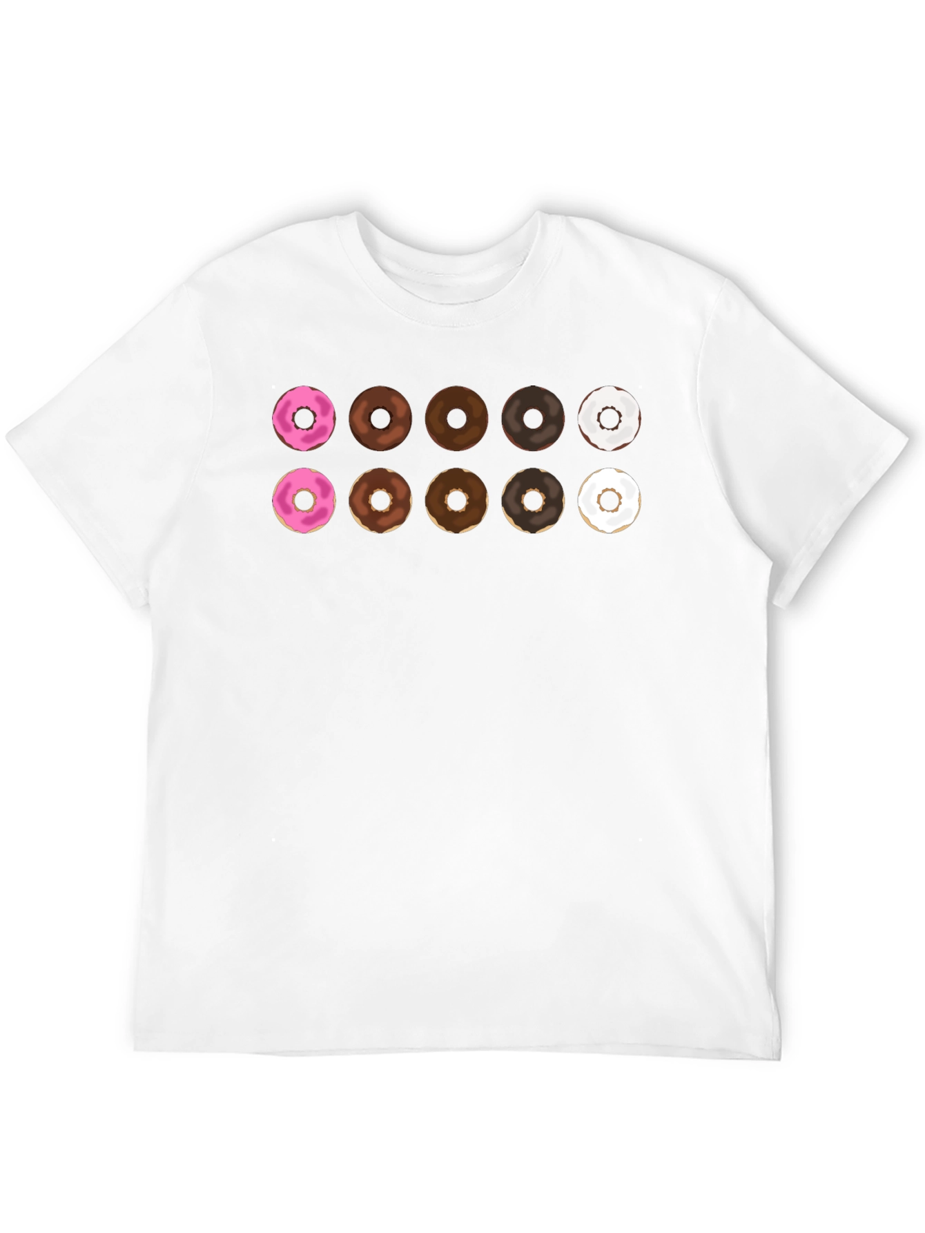 Donut Pattern Black T-Shirt Casual Wear