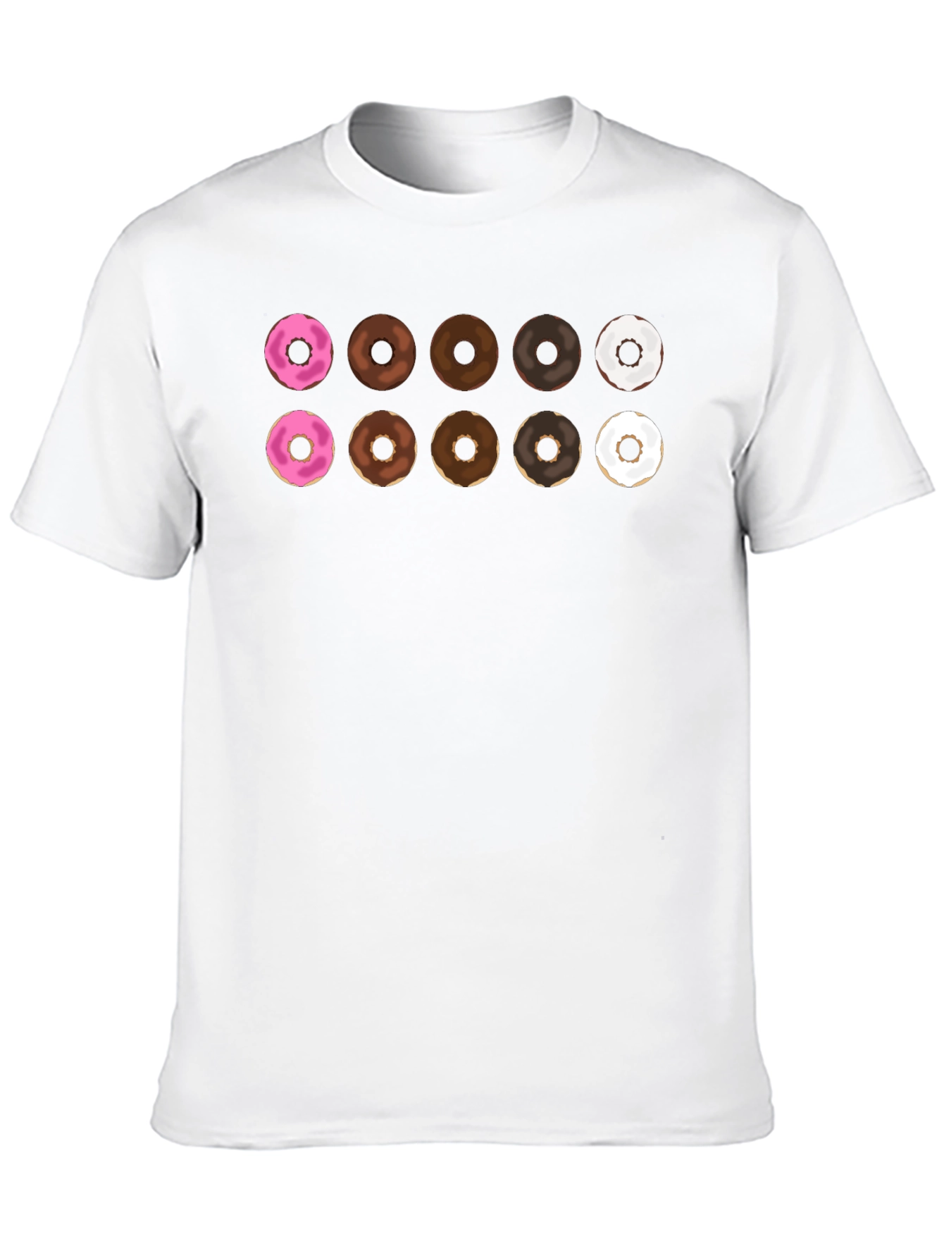 Donut Pattern Black T-Shirt Casual Wear