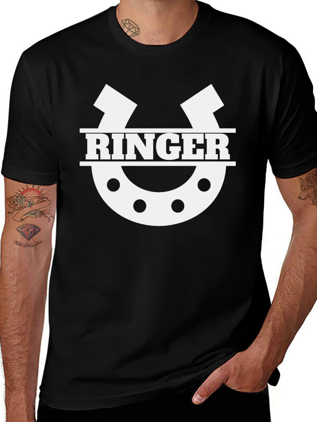 RINGER Horseshoe Graphic T-Shirt - Black