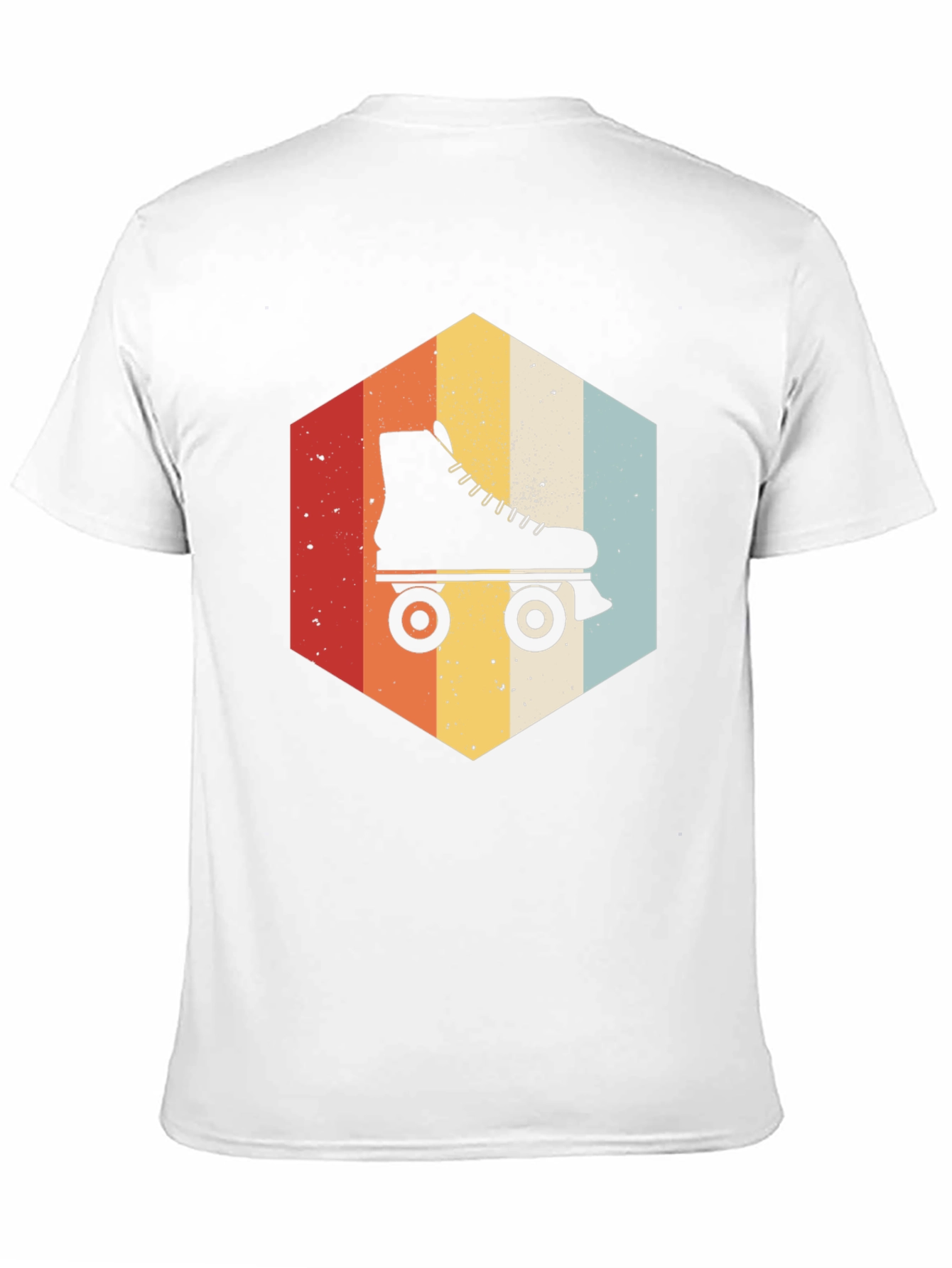 Retro Roller Skate Hexagon Graphic T-Shirt