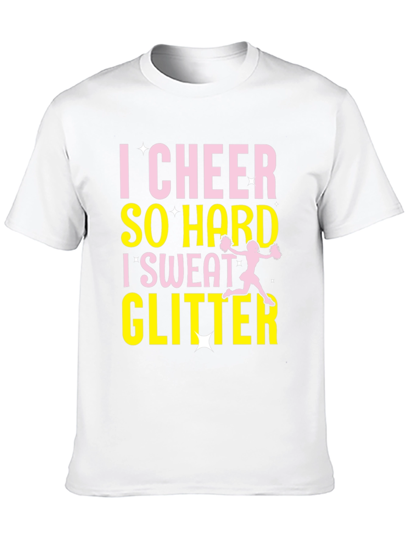 I Cheer So Hard I Sweat Glitter Black T-Shirt