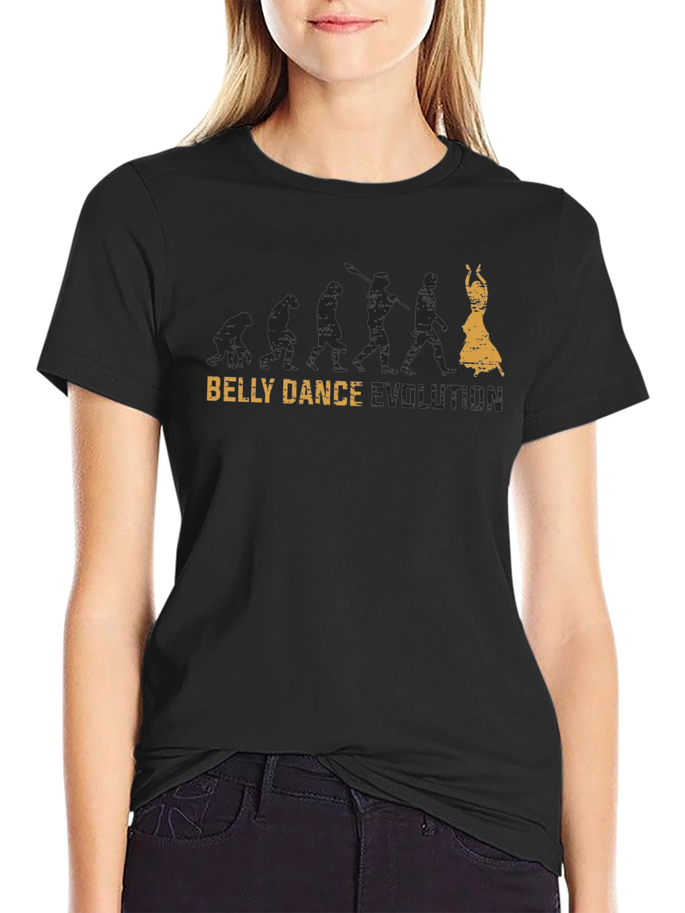 Belly Dance Evolution Black Graphic T-Shirt