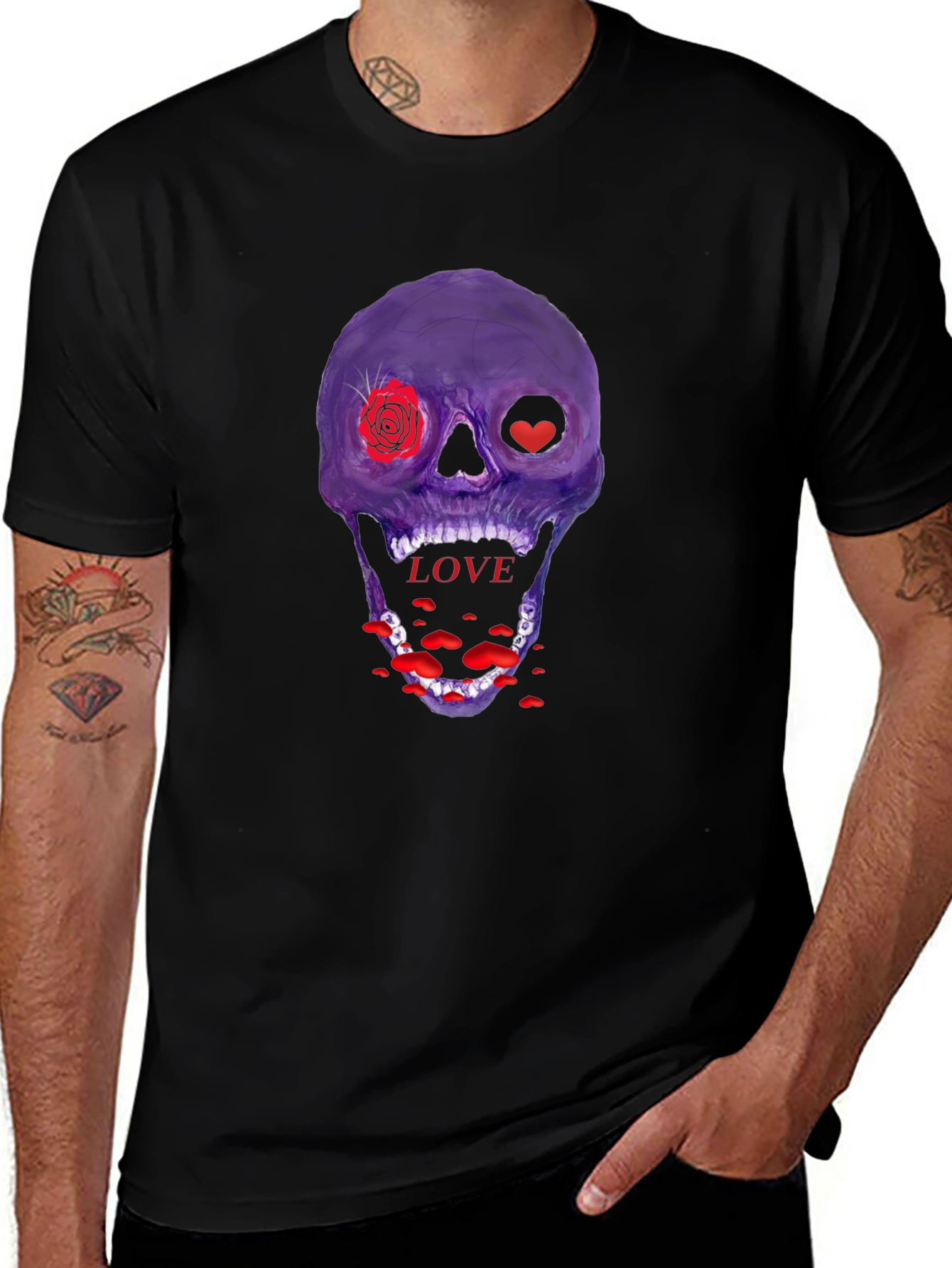 Love Skull Graphic Tee - Unique Design