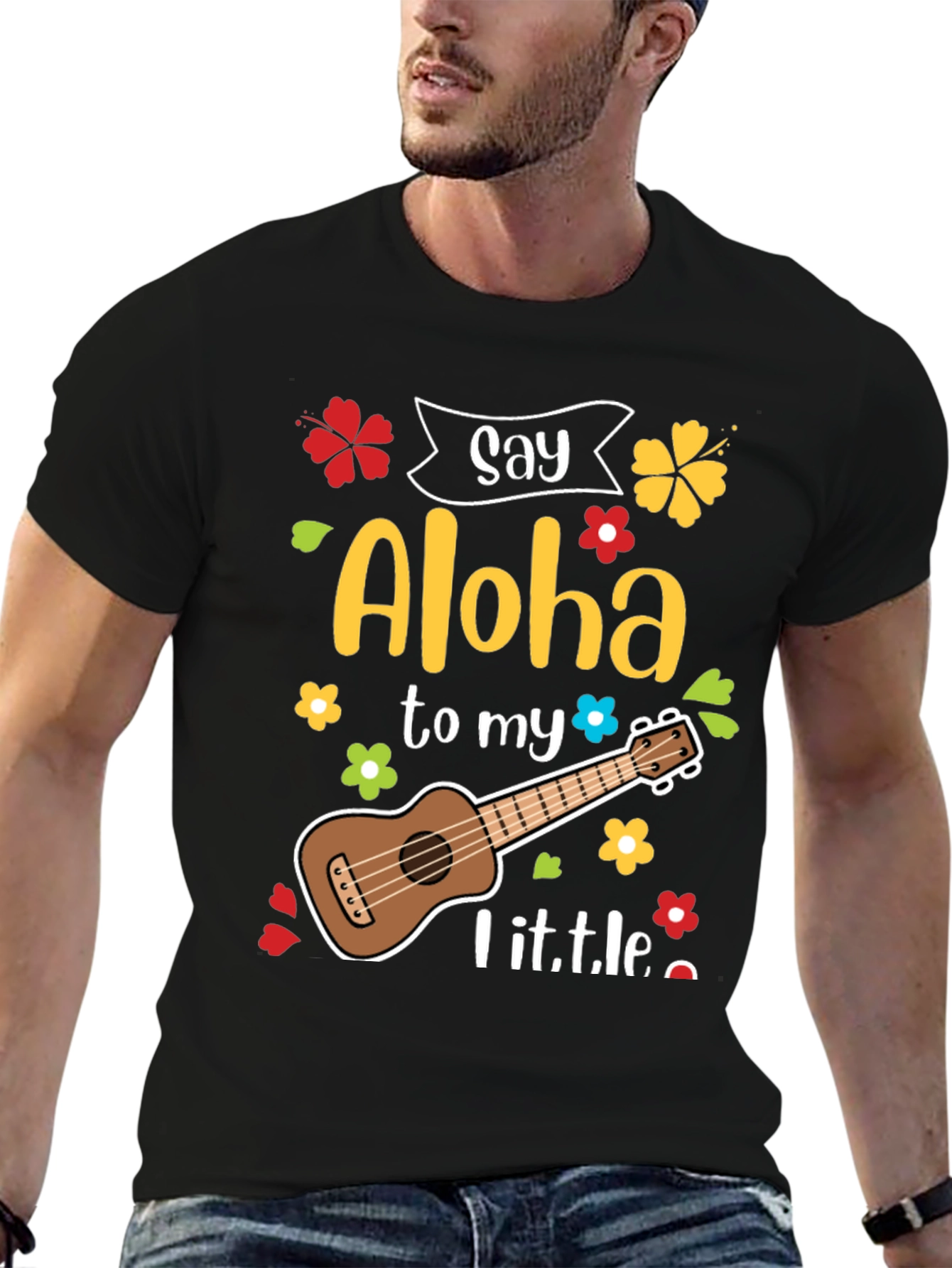 Say Aloha Ukulele Graphic T-Shirt