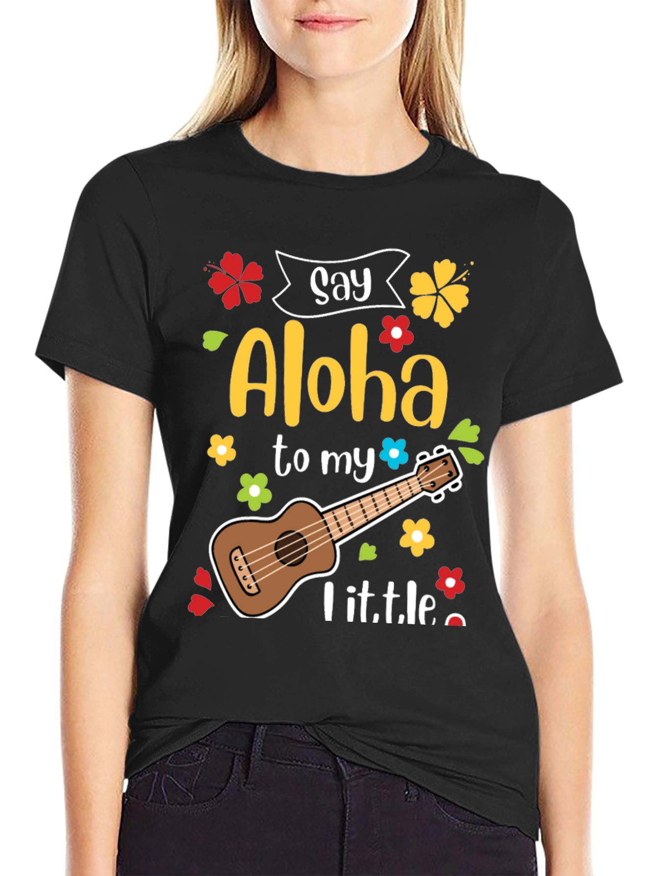 Say Aloha Ukulele Graphic T-Shirt