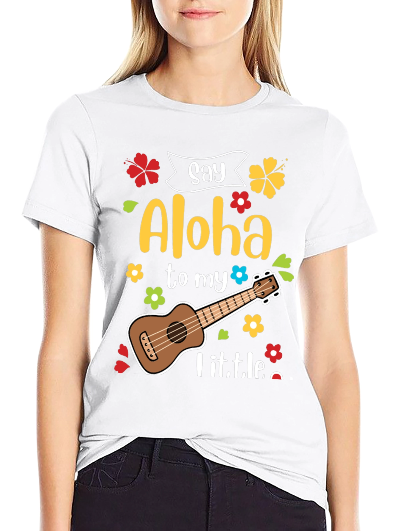 Say Aloha Ukulele Graphic T-Shirt