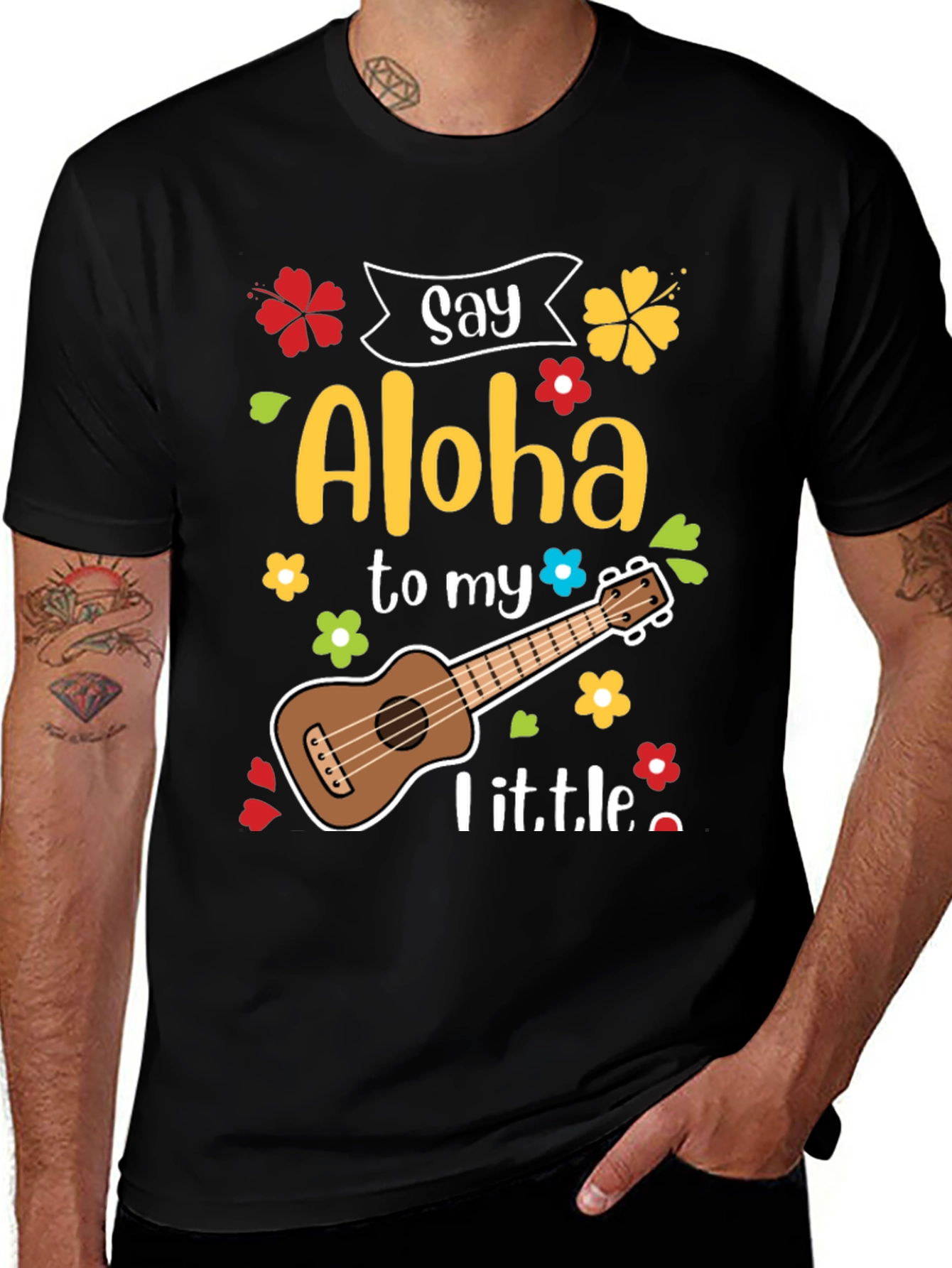 Say Aloha Ukulele Graphic T-Shirt
