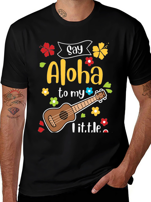 Say Aloha Ukulele Graphic T-Shirt