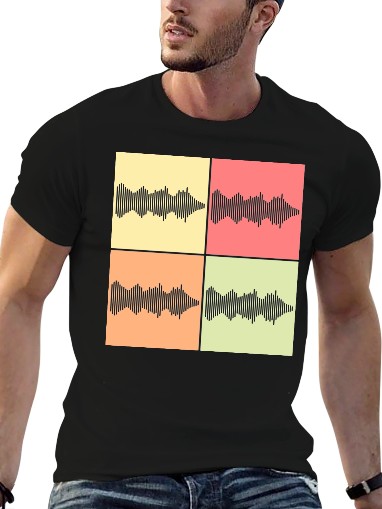 Retro Soundwave Graphic Tee - Black