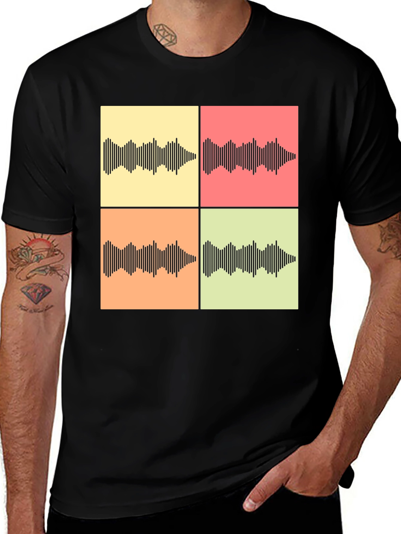 Retro Soundwave Graphic Tee - Black