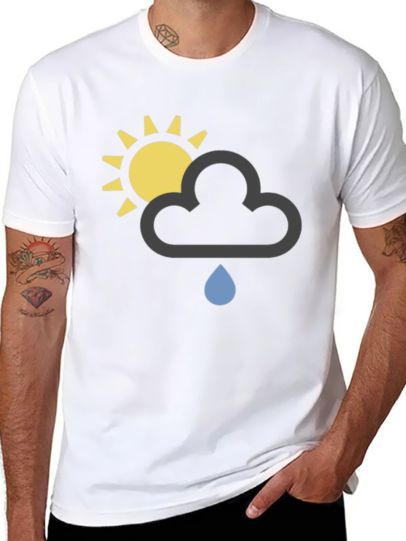 Weather Graphic T-Shirt - Sun Cloud Rain