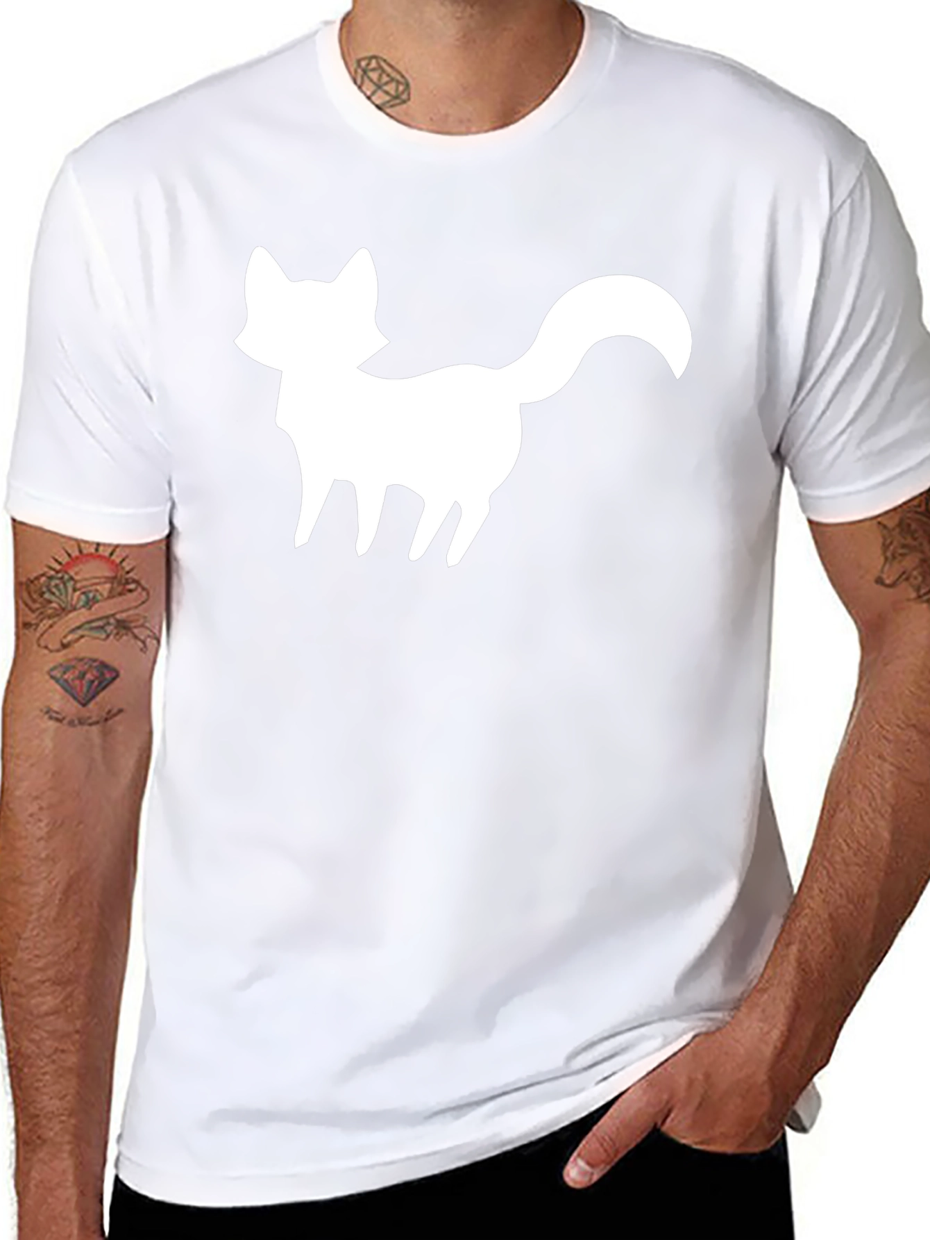 Fox Silhouette Graphic Tee - Black Cotton Blend