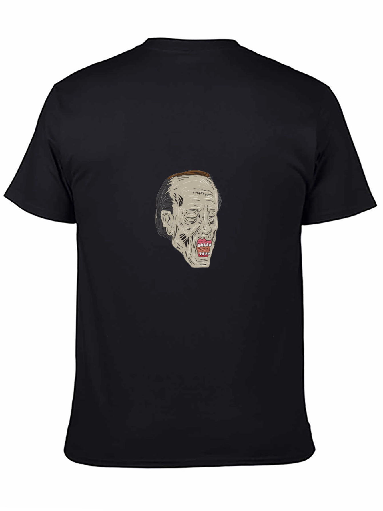 Zombie Head Graphic Black T-Shirt