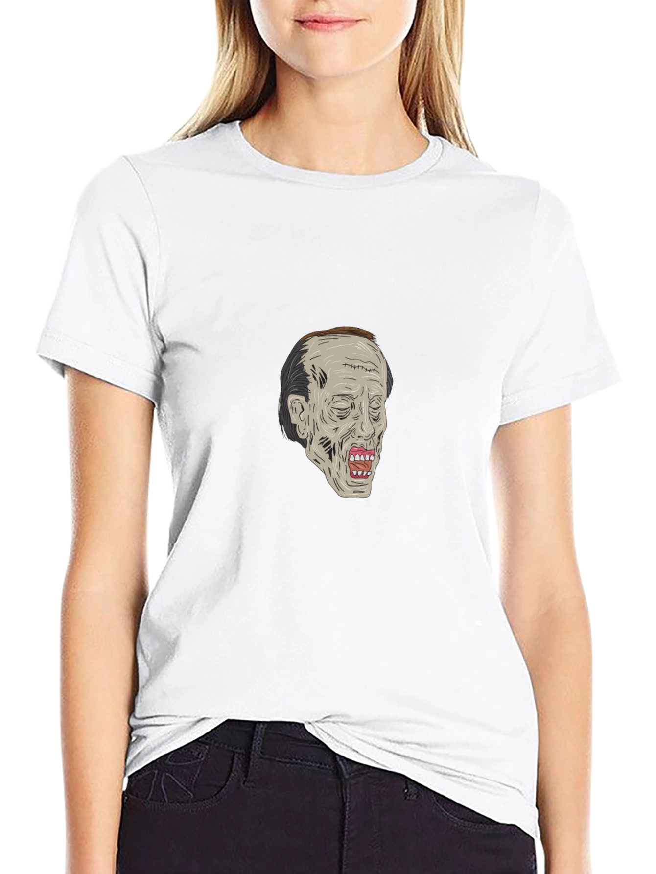 Zombie Head Graphic Black T-Shirt