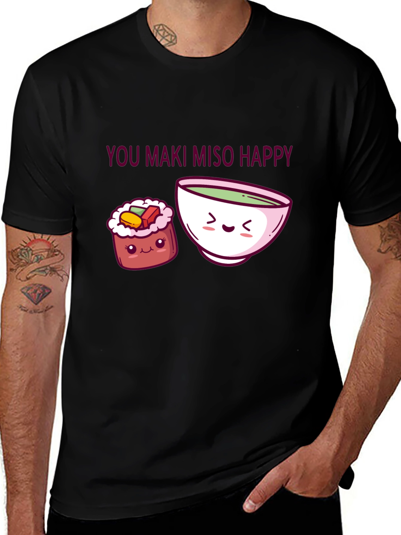 You Maki Miso Happy T-Shirt Sushi Pun Tee