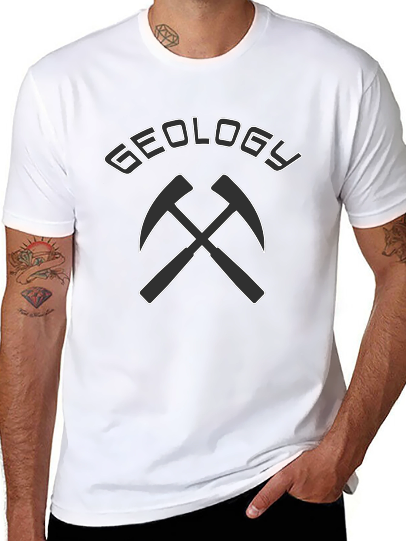 Geology Pickaxe Graphic T-Shirt - Black