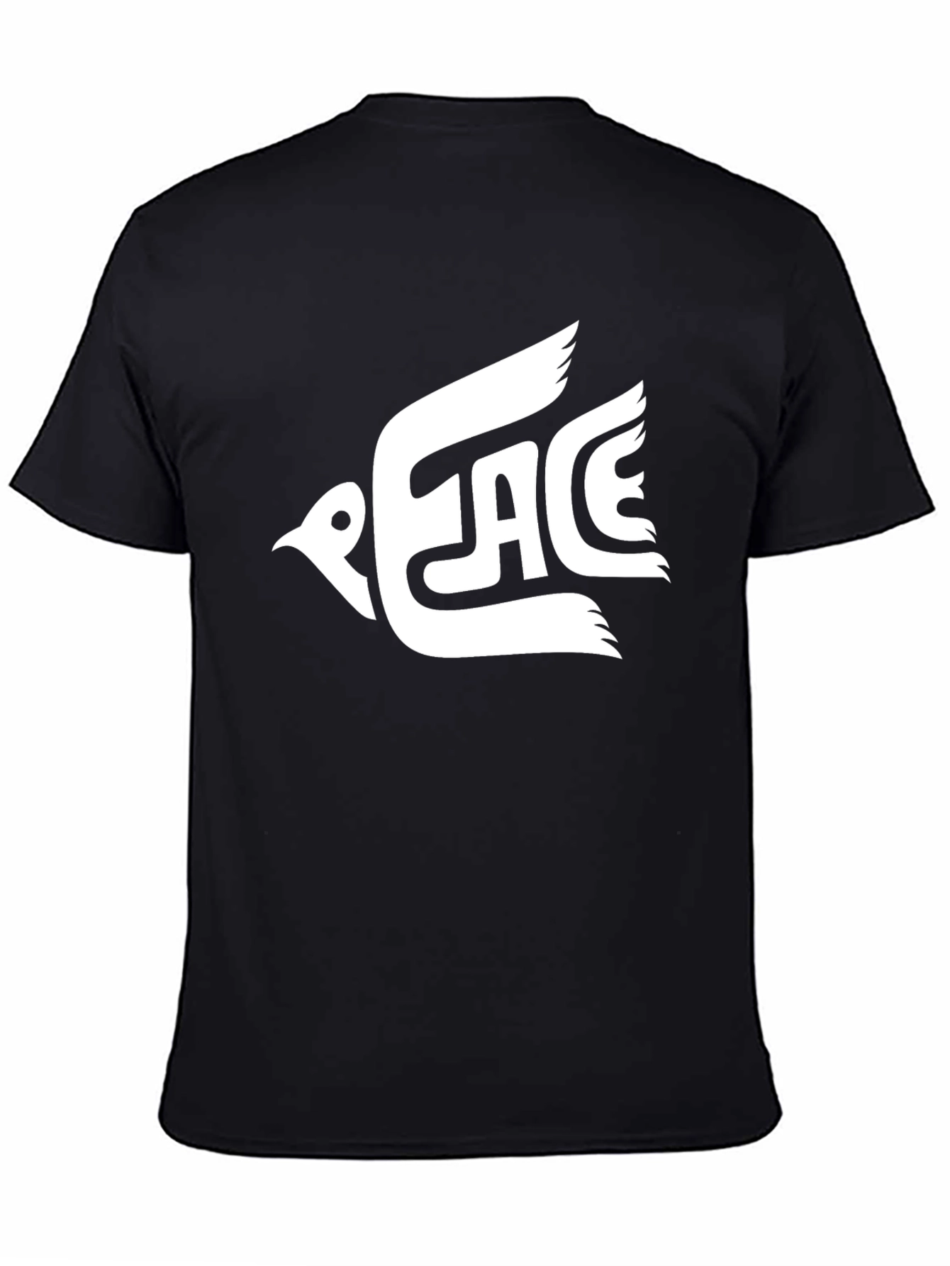 Peace Dove Graphic T-Shirt - Black Casual Tee