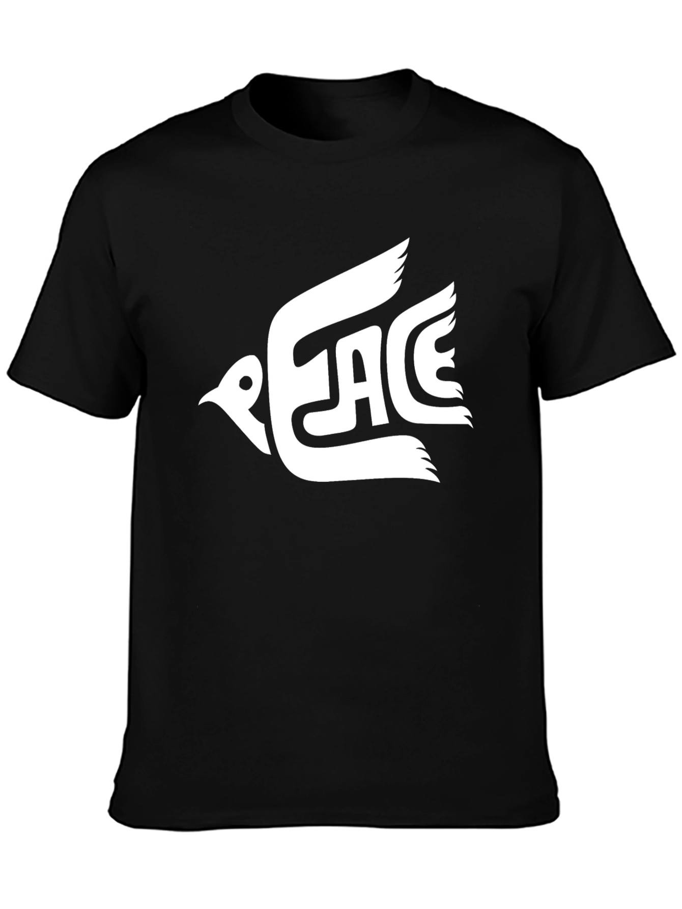 Peace Dove Graphic T-Shirt - Black Casual Tee