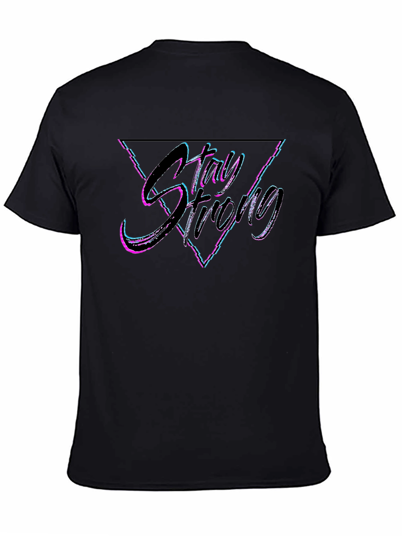 Stay Strong Graphic Tee - Black Cotton Blend