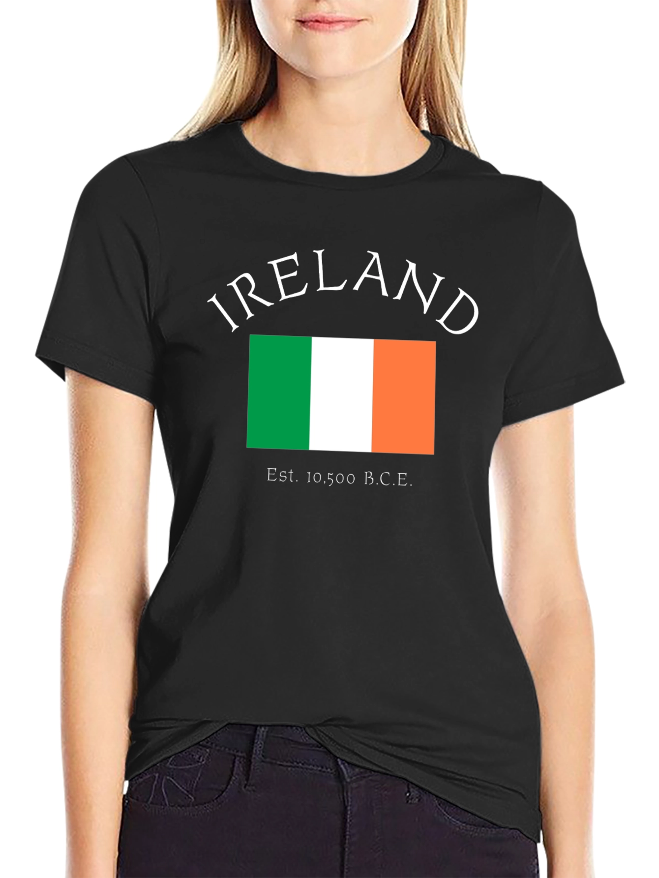 Ireland Flag T-Shirt - Black
