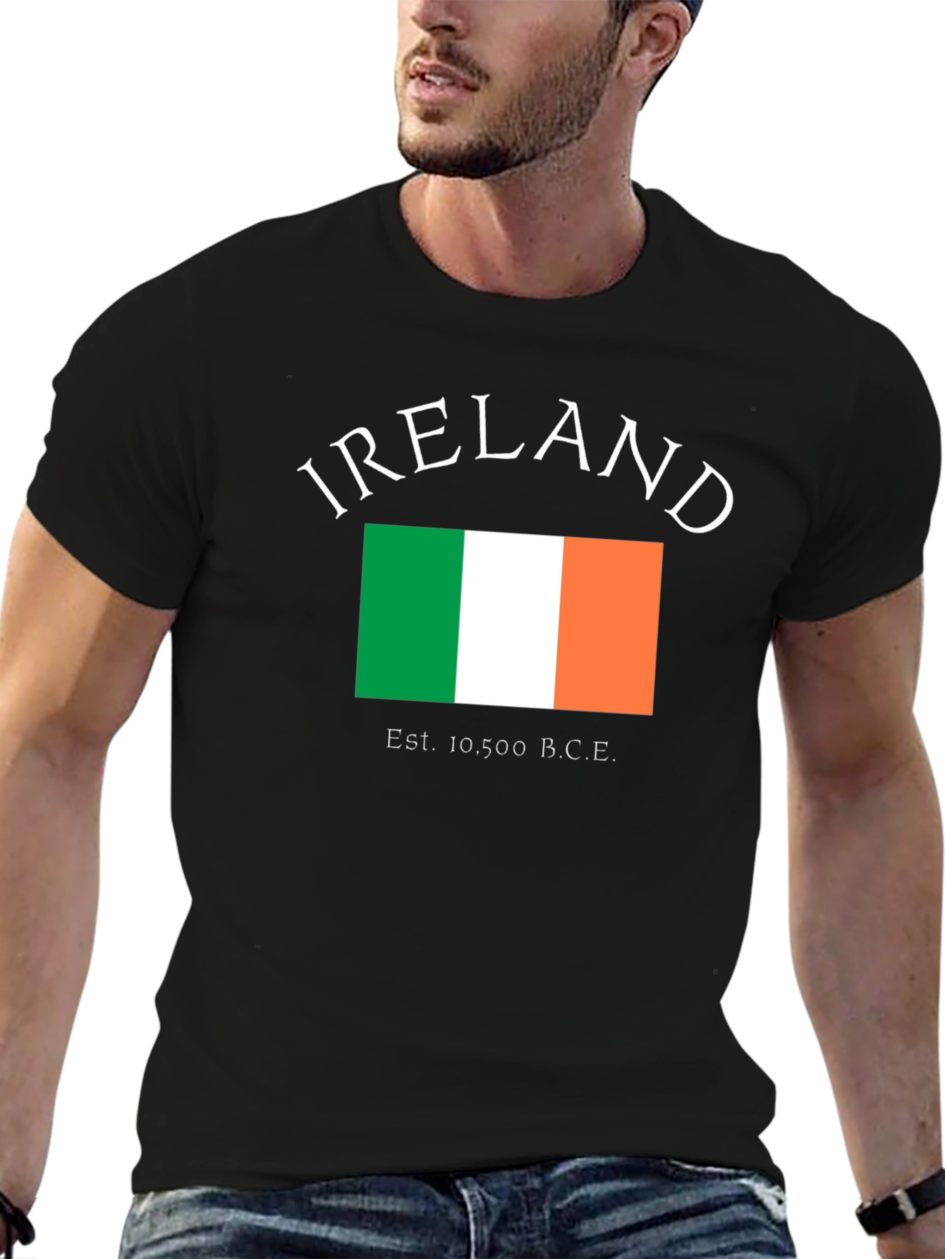 Ireland Flag T-Shirt - Black