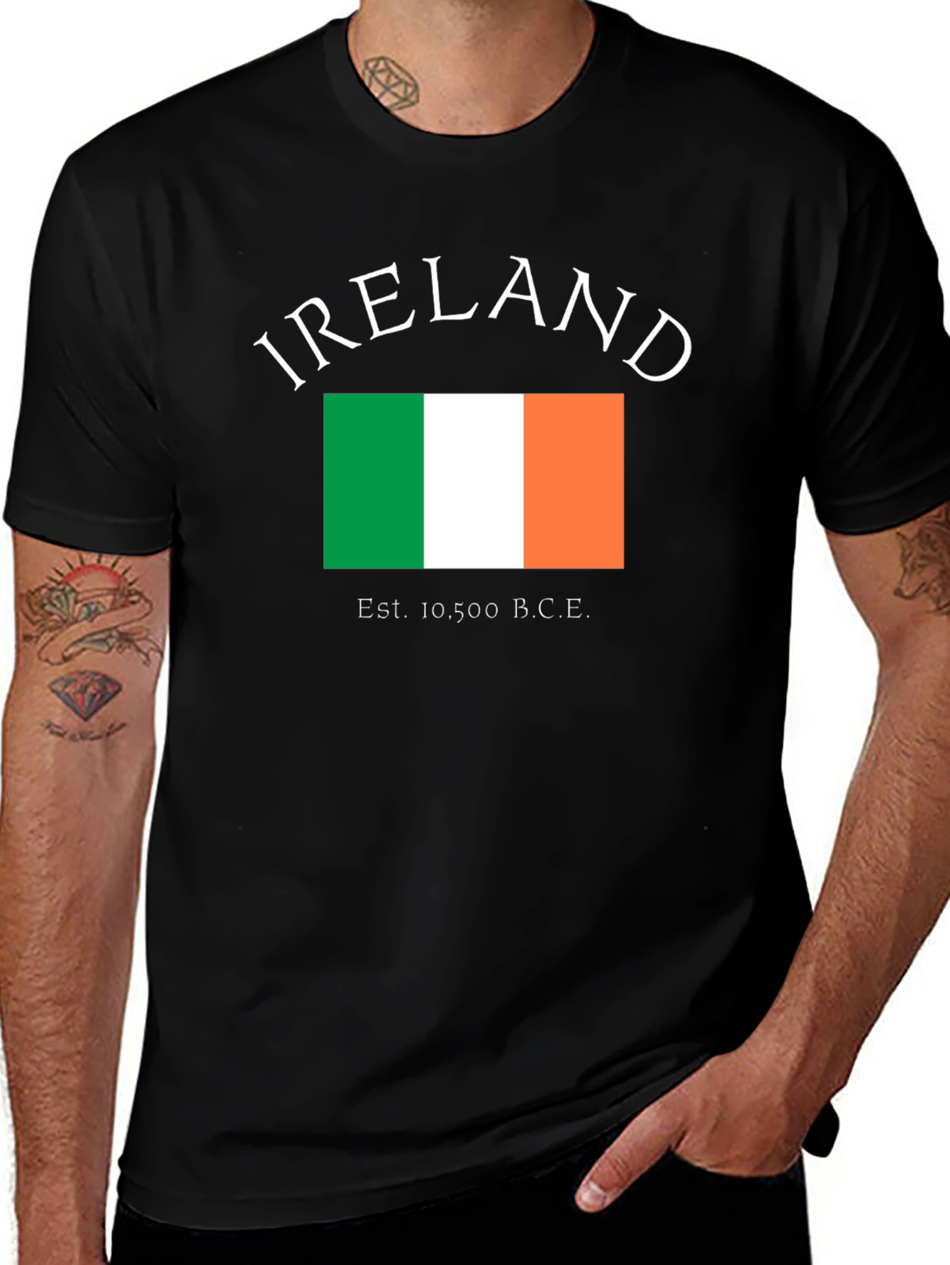Ireland Flag T-Shirt - Black