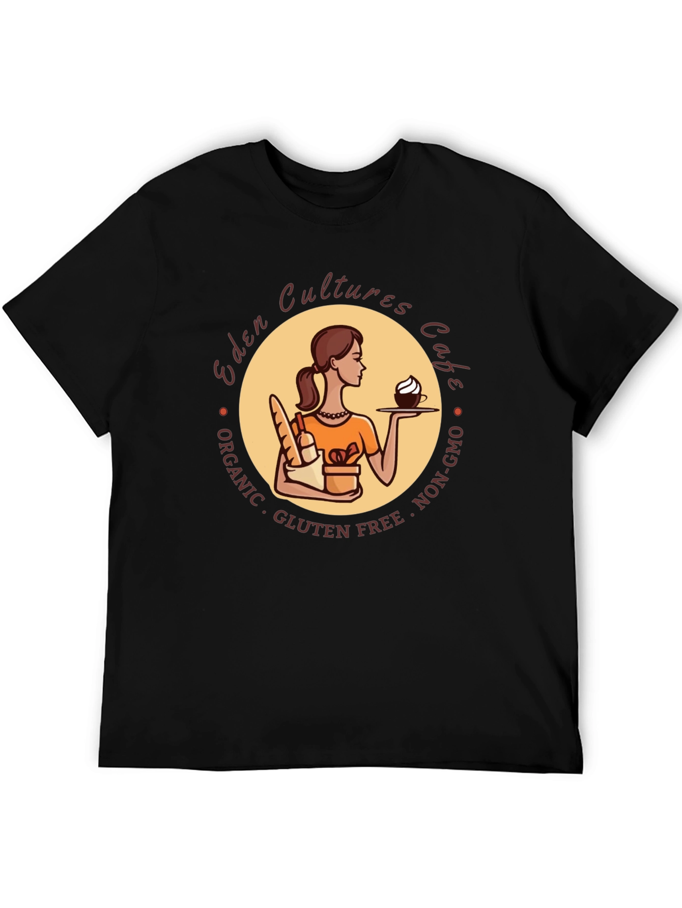 Eden Cultures Cafe T-Shirt - Organic Gluten-Free Non-GMO