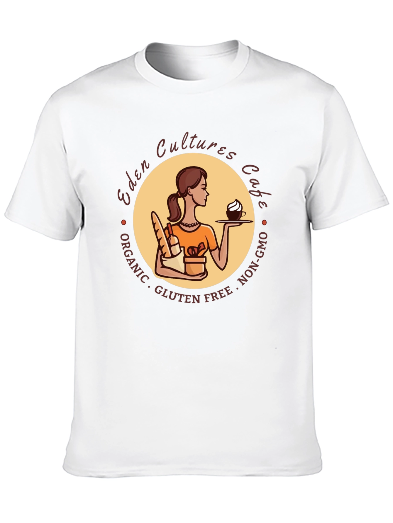 Eden Cultures Cafe T-Shirt - Organic Gluten-Free Non-GMO
