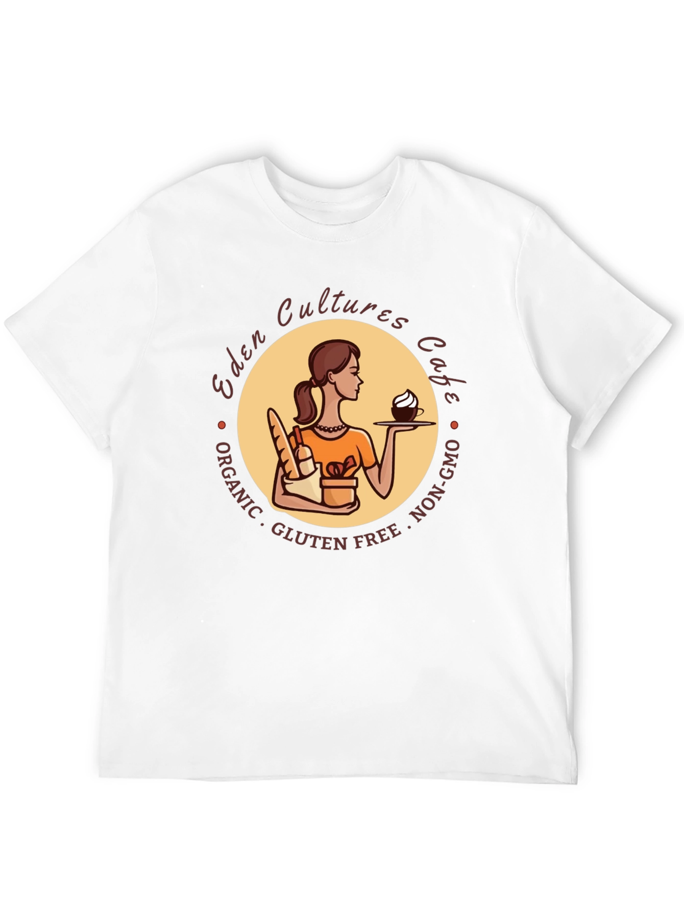 Eden Cultures Cafe T-Shirt - Organic Gluten-Free Non-GMO