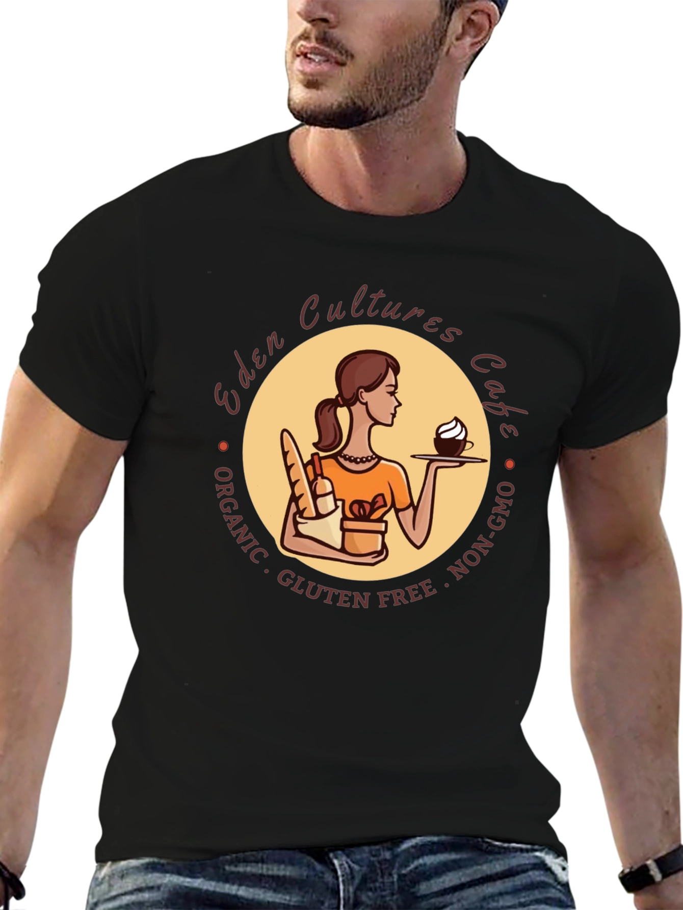 Eden Cultures Cafe T-Shirt - Organic Gluten-Free Non-GMO