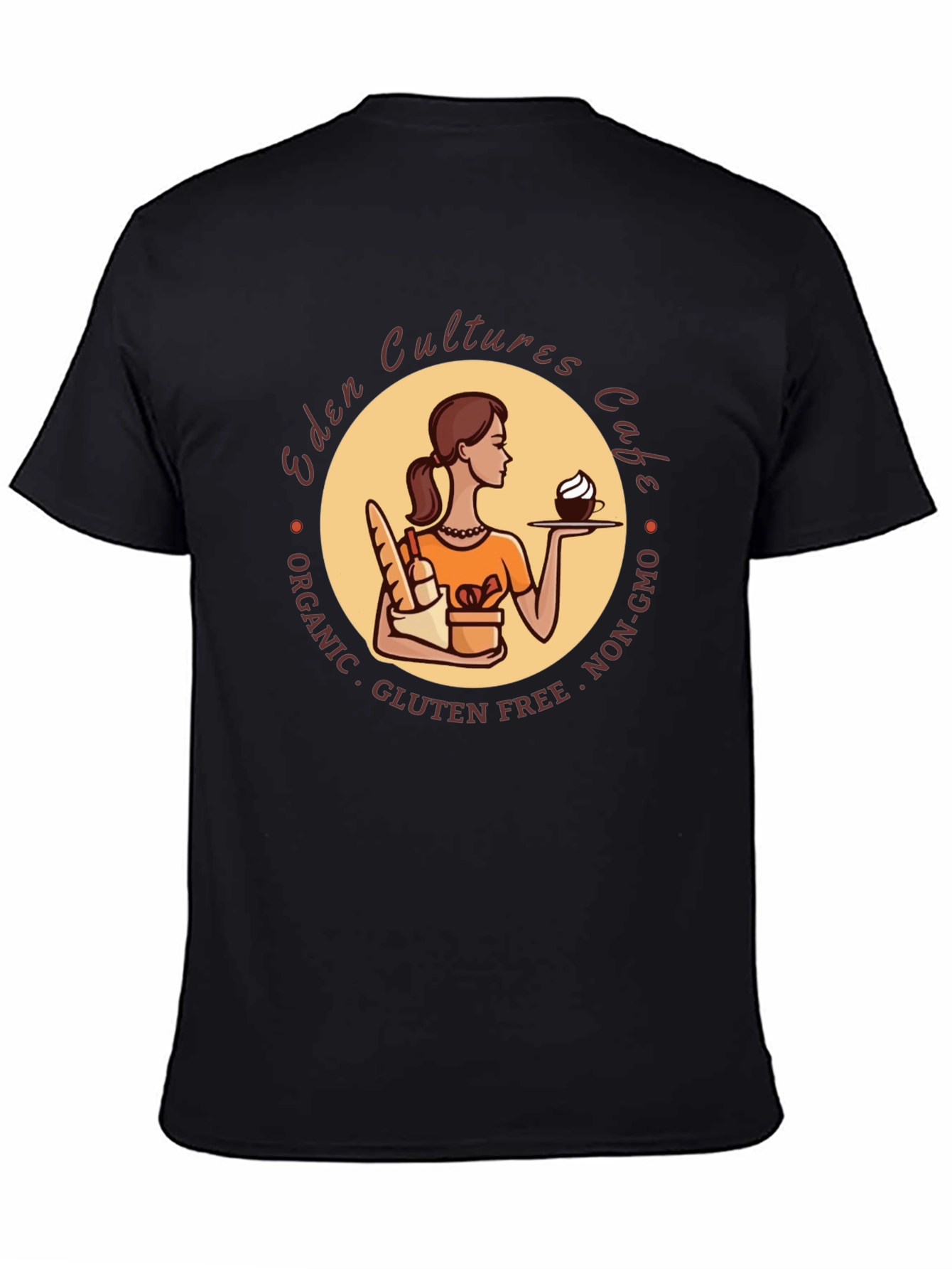 Eden Cultures Cafe T-Shirt - Organic Gluten-Free Non-GMO