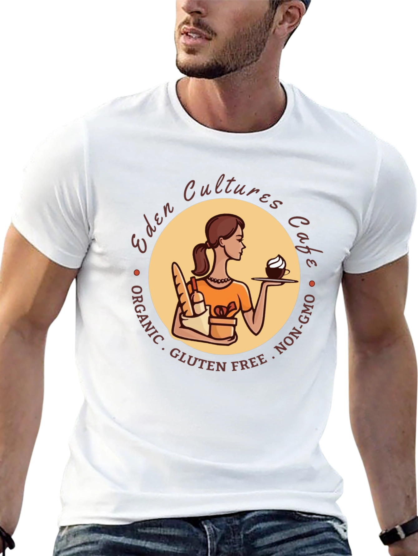 Eden Cultures Cafe T-Shirt - Organic Gluten-Free Non-GMO