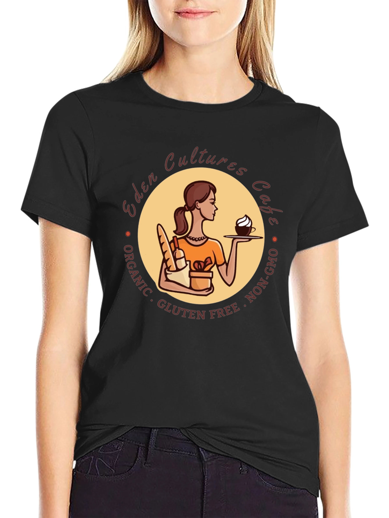 Eden Cultures Cafe T-Shirt - Organic Gluten-Free Non-GMO