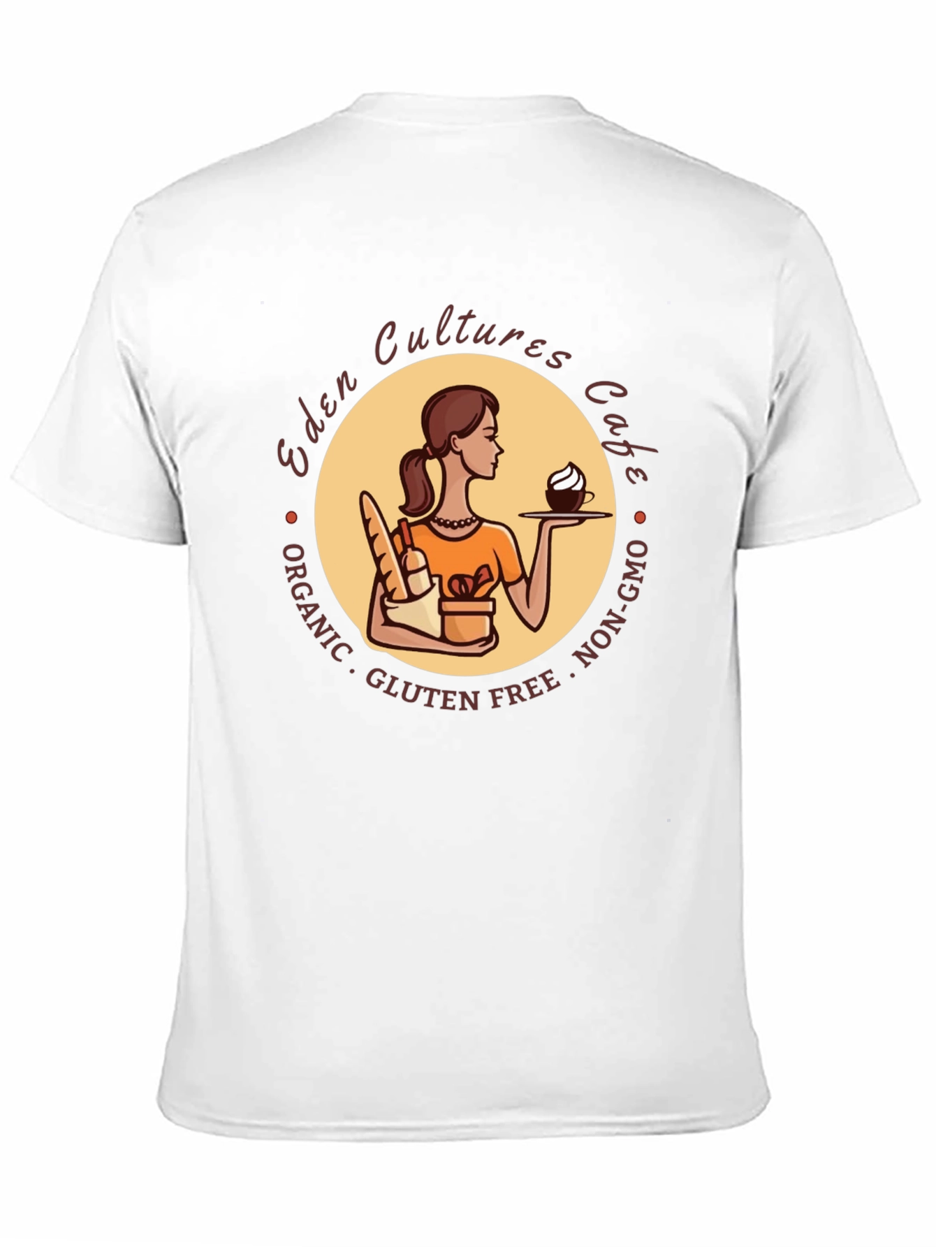 Eden Cultures Cafe T-Shirt - Organic Gluten-Free Non-GMO