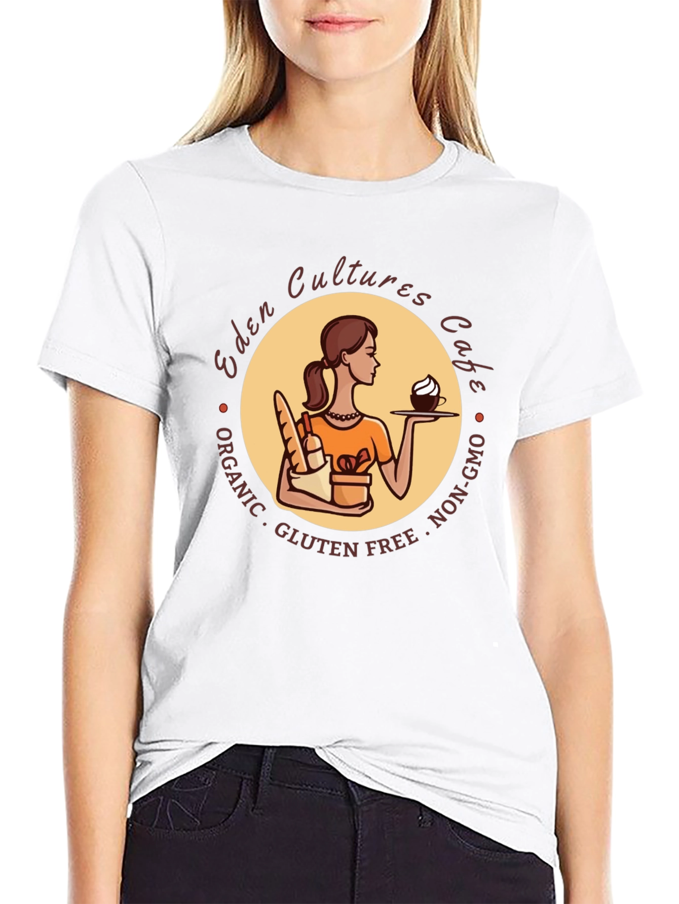 Eden Cultures Cafe T-Shirt - Organic Gluten-Free Non-GMO