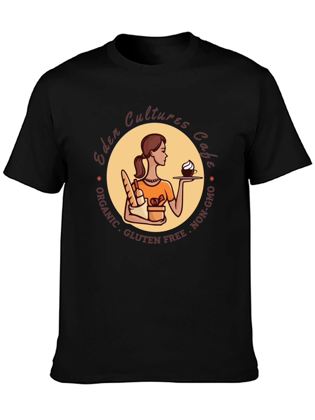 Eden Cultures Cafe T-Shirt - Organic Gluten-Free Non-GMO