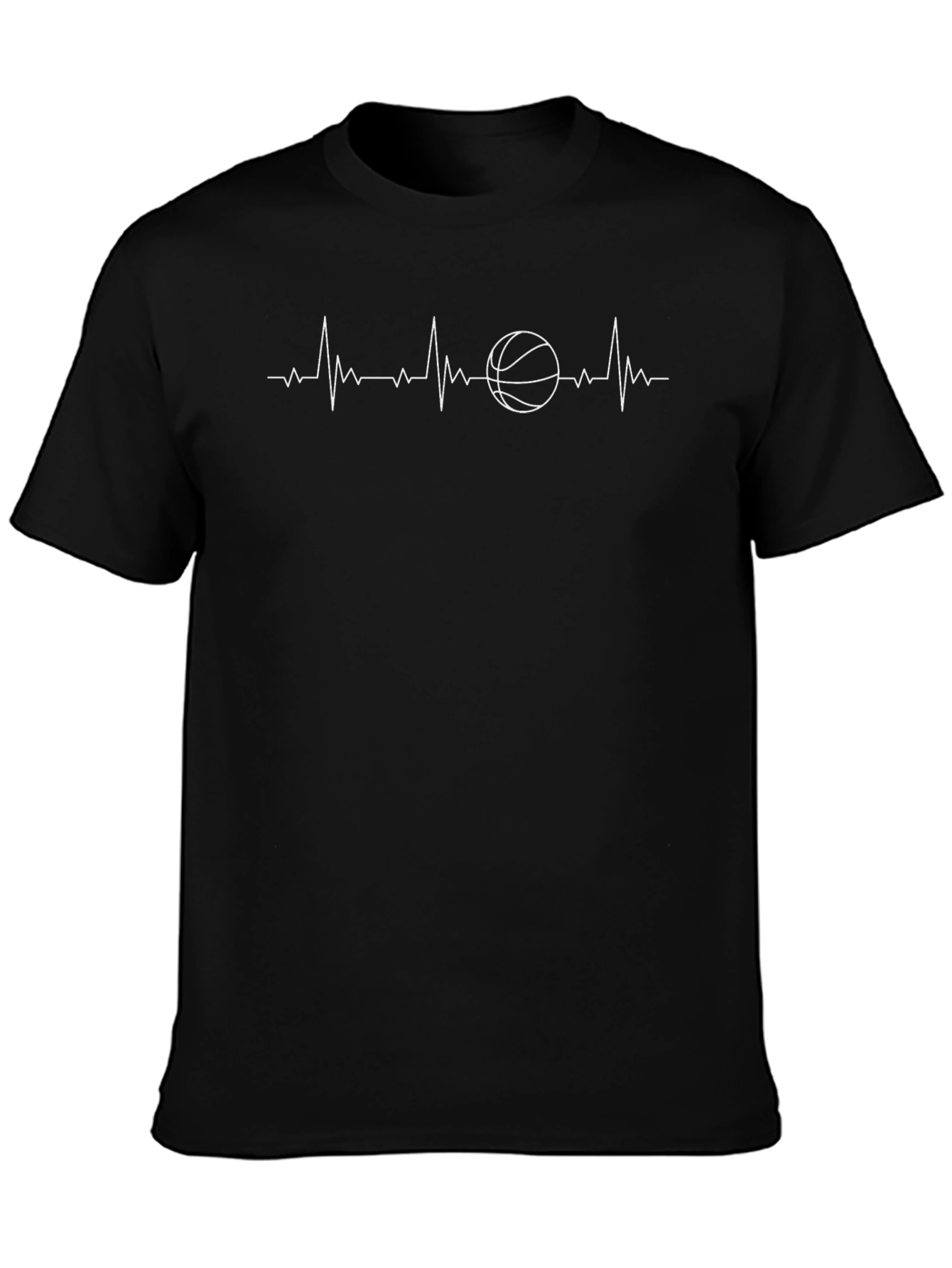Basketball Heartbeat Graphic Tee - Stylish Sports T-Shirt