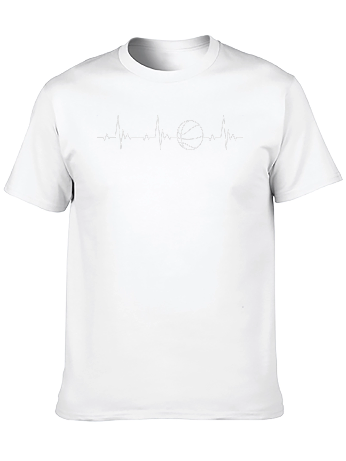 Basketball Heartbeat Graphic Tee - Stylish Sports T-Shirt
