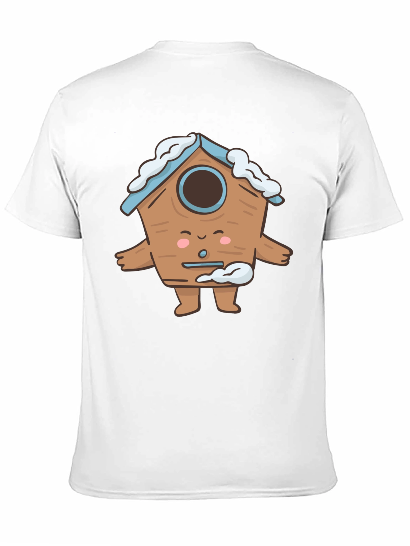 Cute Birdhouse Character T-Shirt - Black