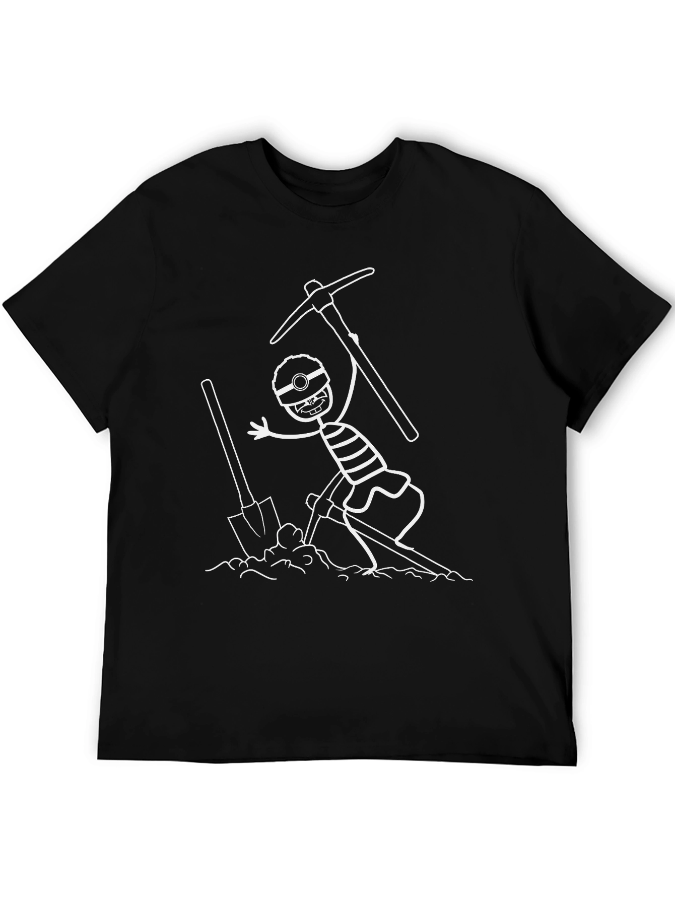 Miner Cartoon Black T-Shirt - Dig Into Fun!