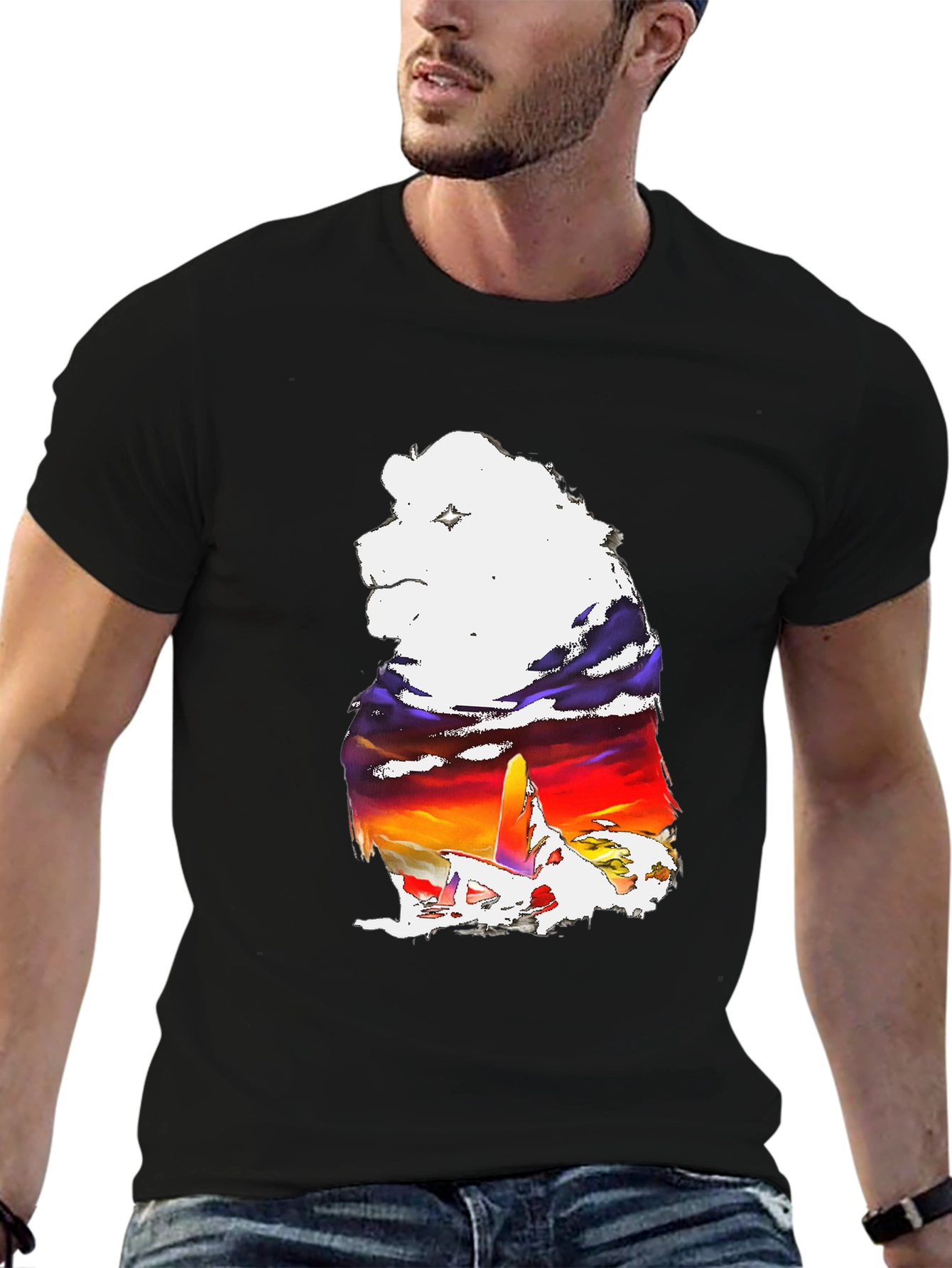 Bear Silhouette Sunset T-Shirt - Mens Graphic Tee
