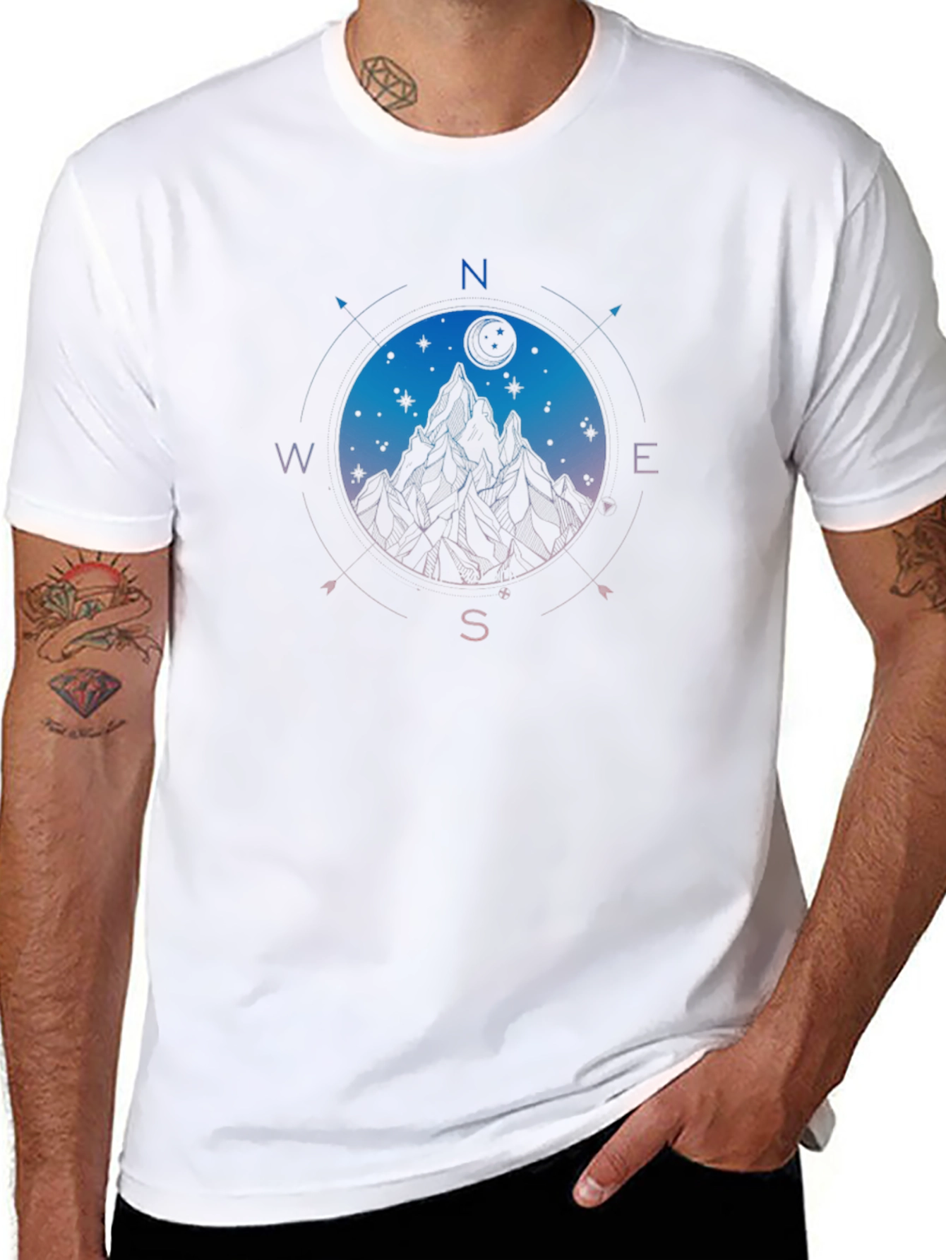 Mountain Compass Graphic Black T-Shirt