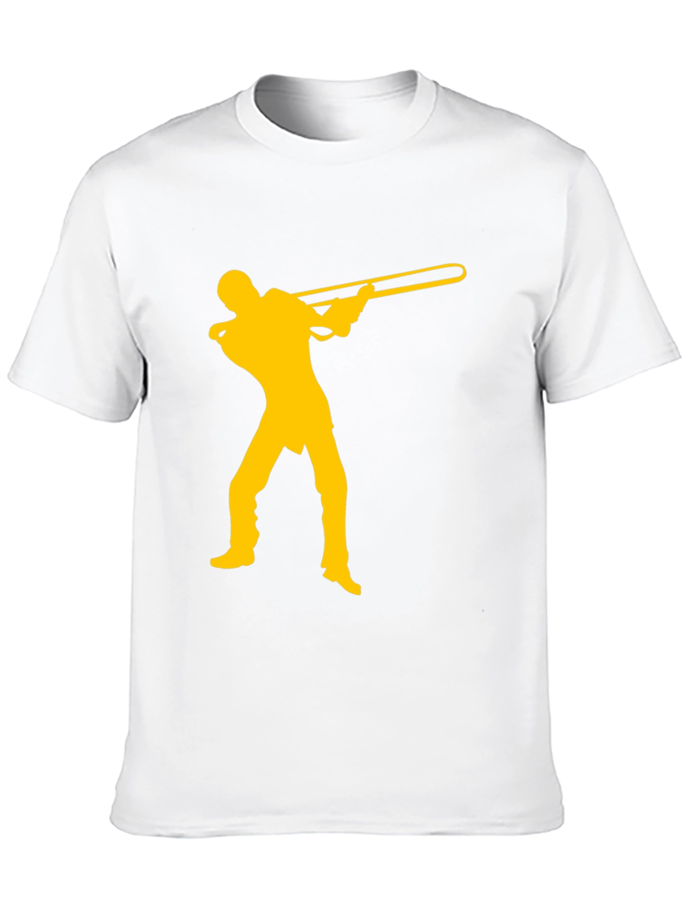 Black Trombone Player Graphic Tee - Music Lover Shirt