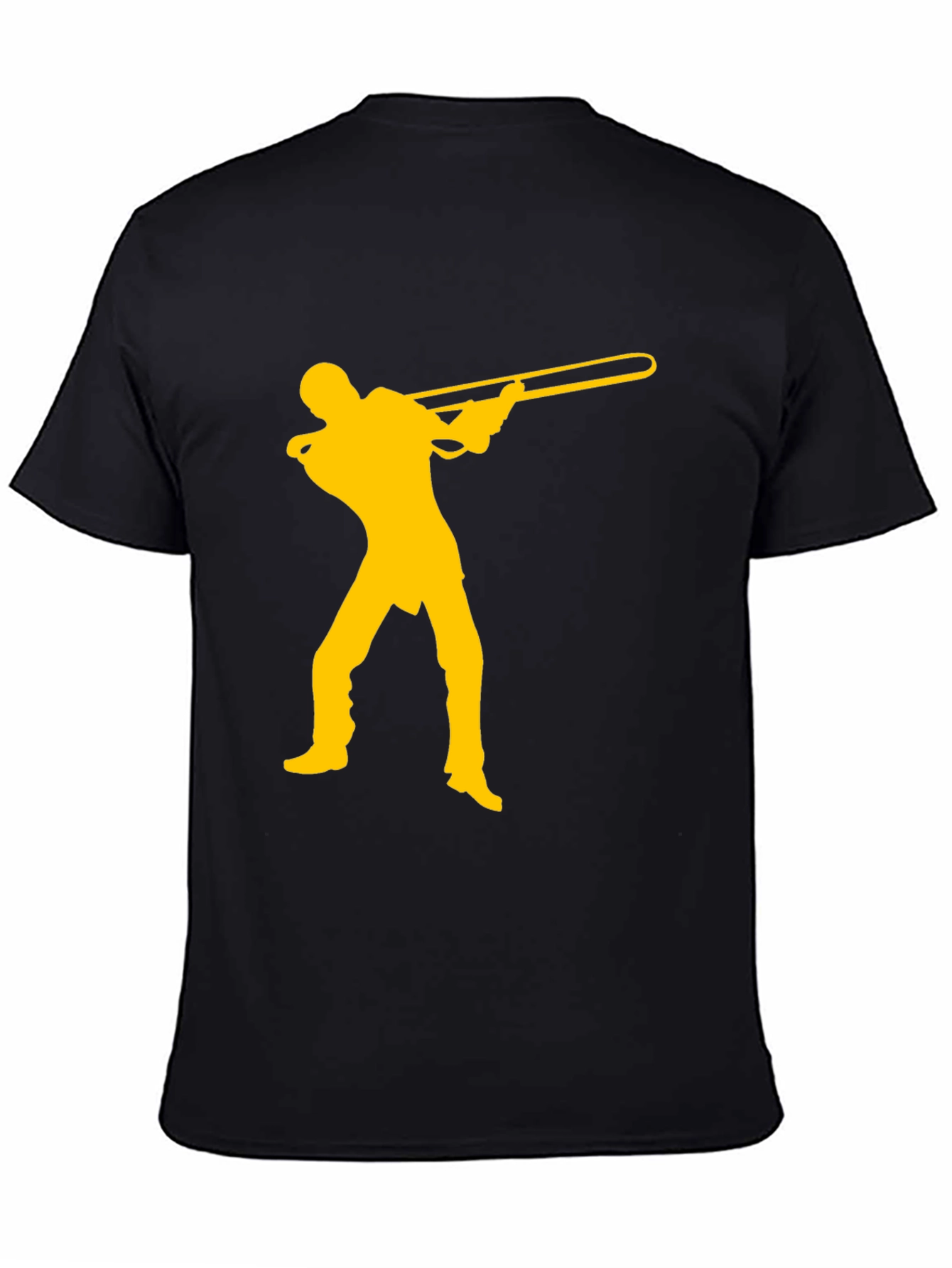 Black Trombone Player Graphic Tee - Music Lover Shirt