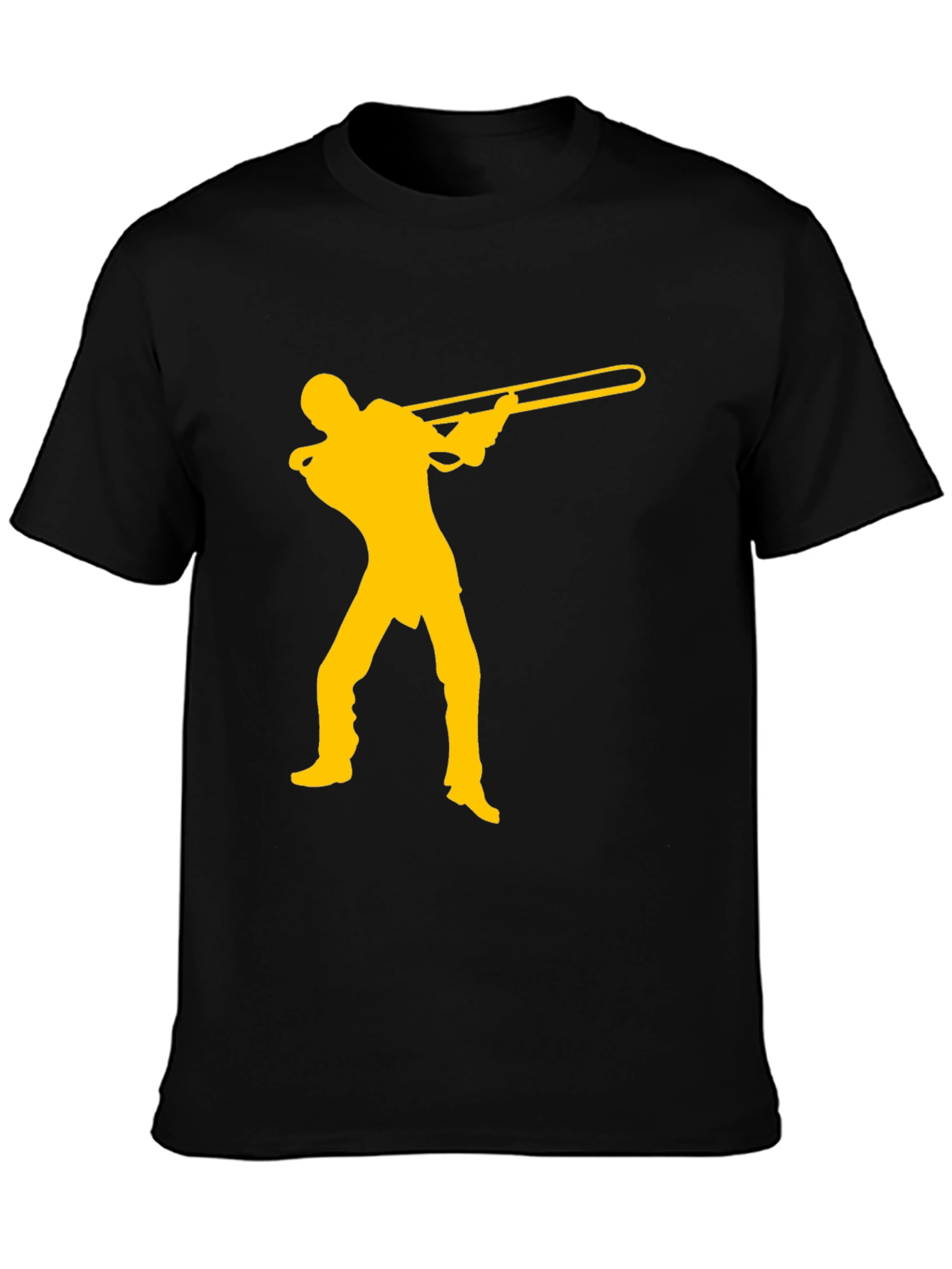 Black Trombone Player Graphic Tee - Music Lover Shirt
