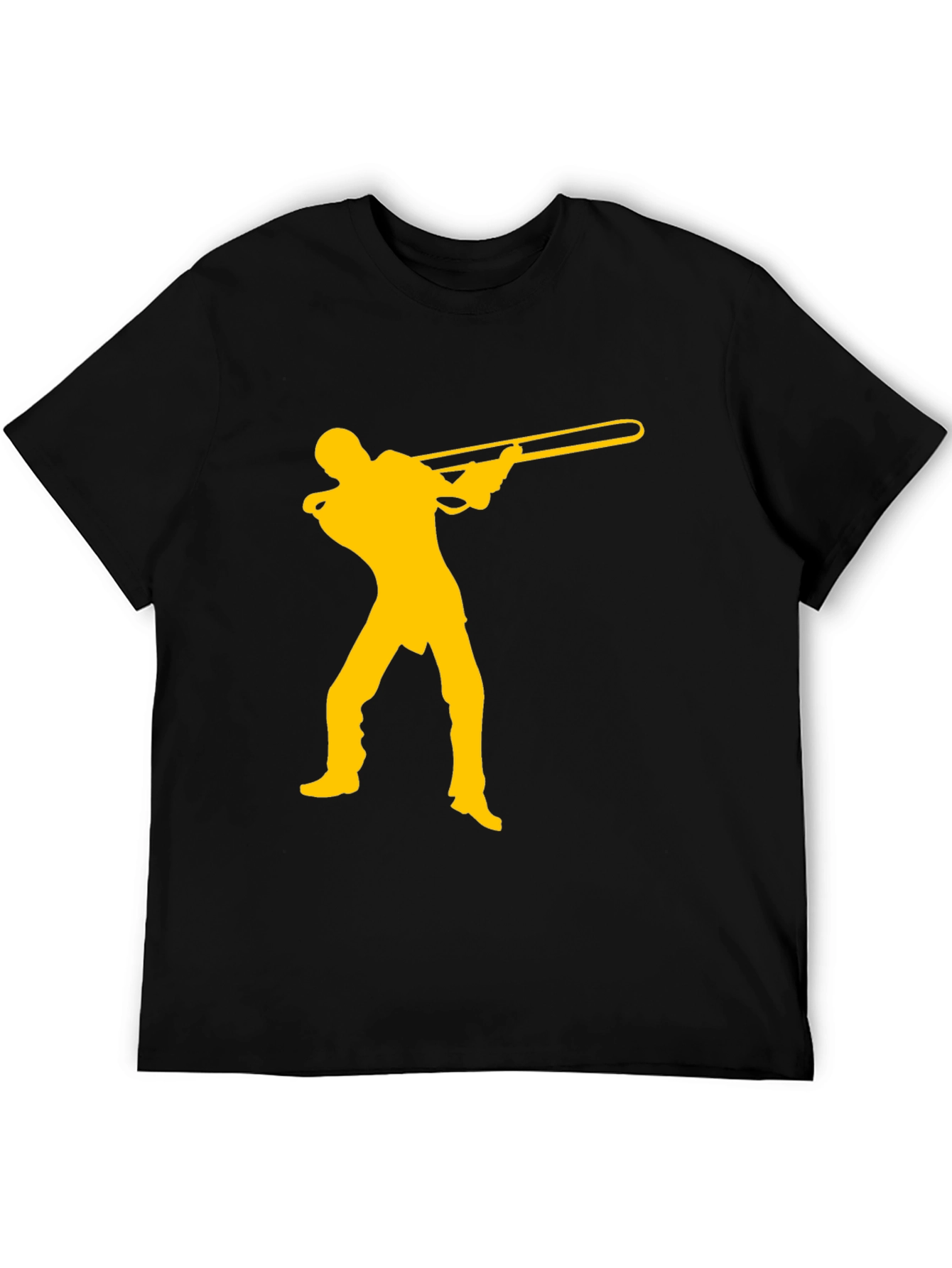 Black Trombone Player Graphic Tee - Music Lover Shirt