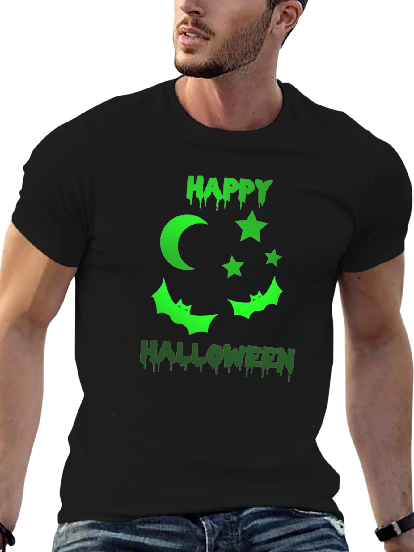 Happy Halloween Graphic T-Shirt - Black